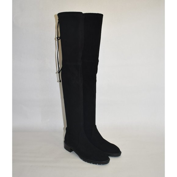 Stuart Weitzman City Over The Knee Boot Black Suede Size 7 B S4957 - Picture 2 of 9